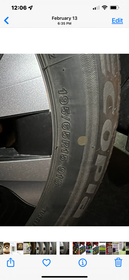 Toyota Prius 2022 4 tires used 195-65R15 91S