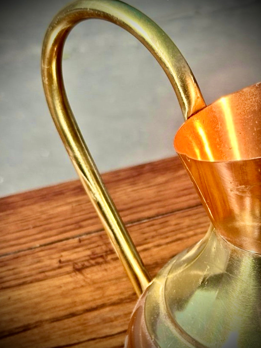 Vintage Copper Pitcher with Brass handle unique and rare design