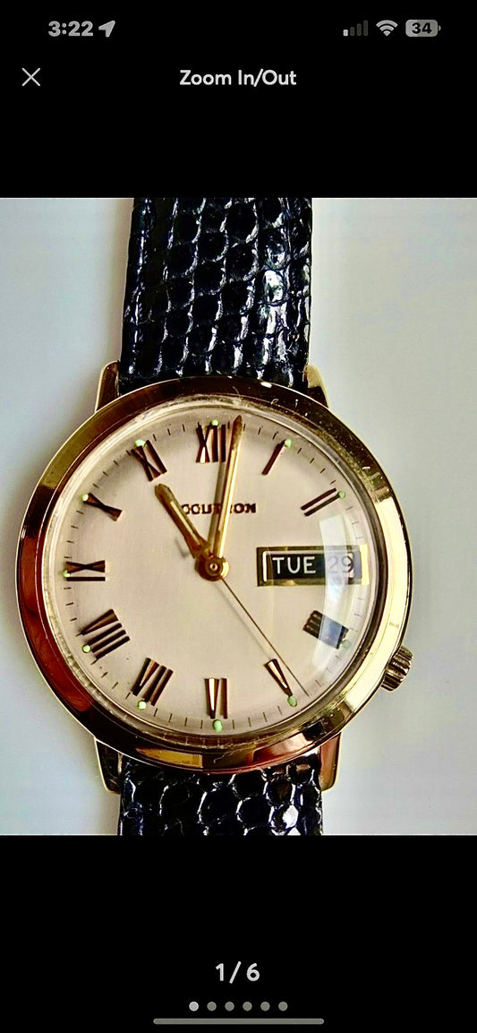 #1330 1969 Bulova Accutron 14K gold filled men's watch very rare tuning fork only one in stock smooth sweeping seconds hand