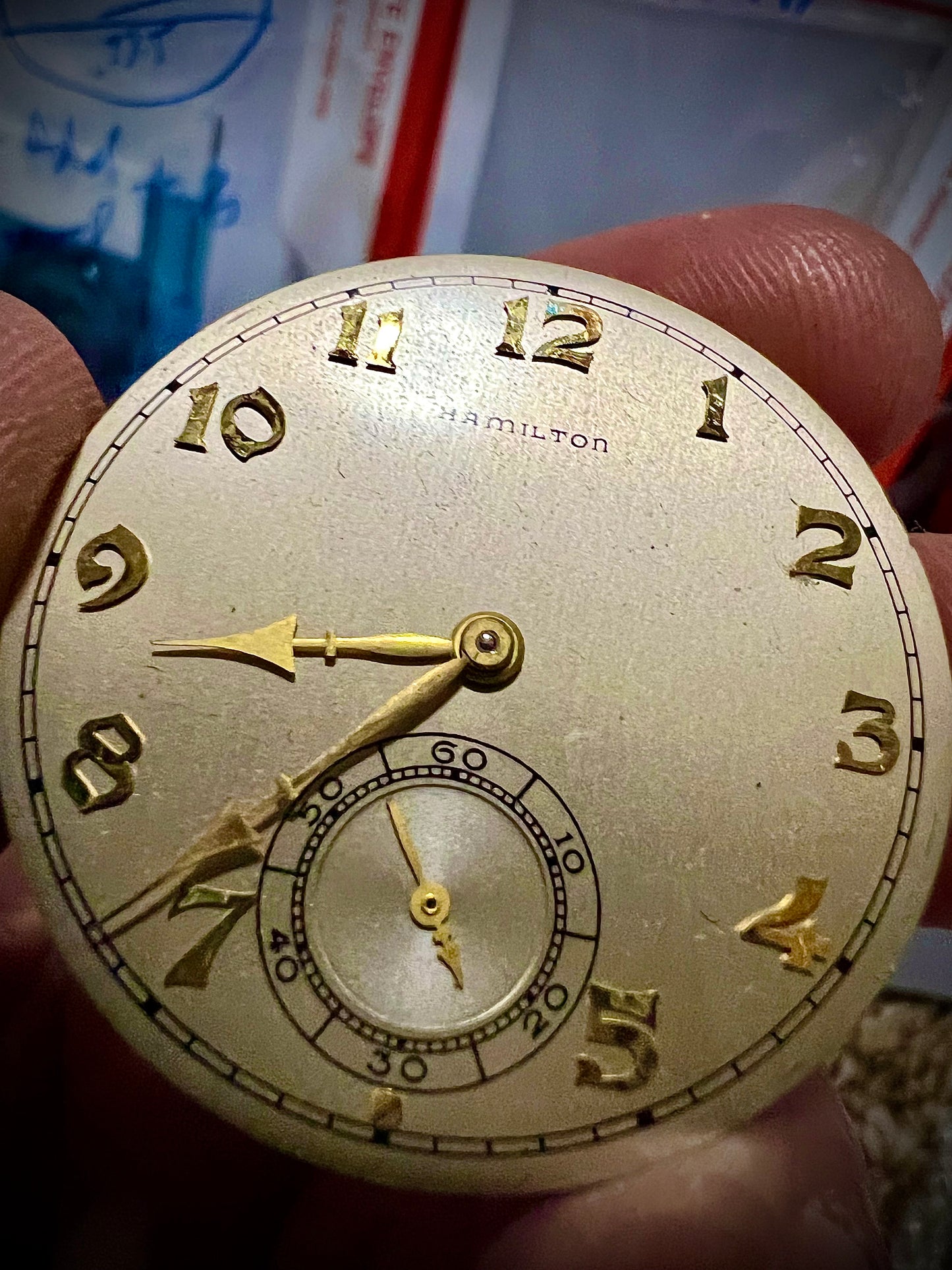 R#992-D Hamilton-A Pocket watch Movement for parts or not working