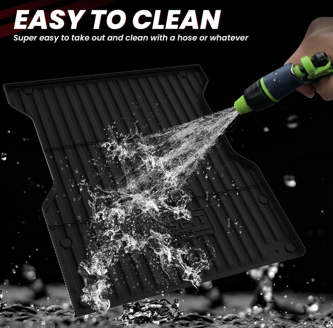 LASFIT Bed Mat for Toyota Tacoma 2024 2025 Truck Bed (6ft,6'Bed), All Weather 6 ft Car Bed Liner for Toyota Tacoma Accessories, TPE Heavy Duty Trunk Mat&Cargo Liner, Black