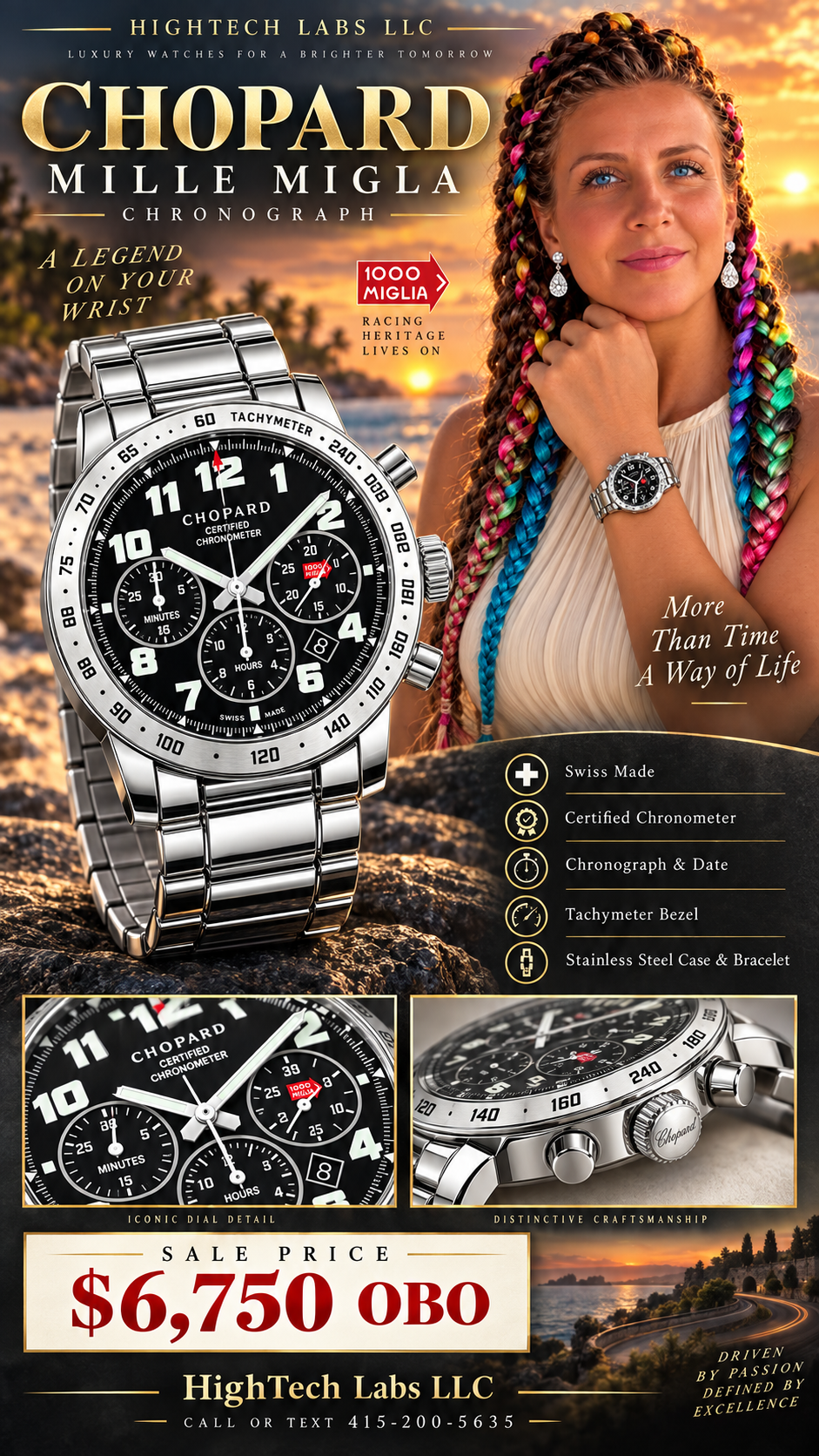 Chopard Mille Miglia Automatic Chronograph Chronometer Ref. 8920 Full Set Box Papers COSC Swiss Made Inv R#735