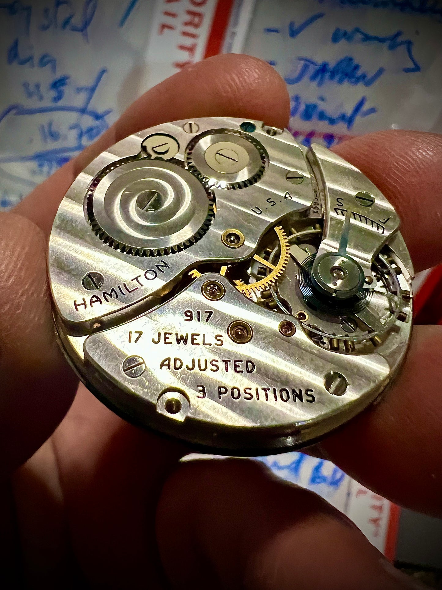 R#992-D Hamilton-A Pocket watch Movement for parts or not working