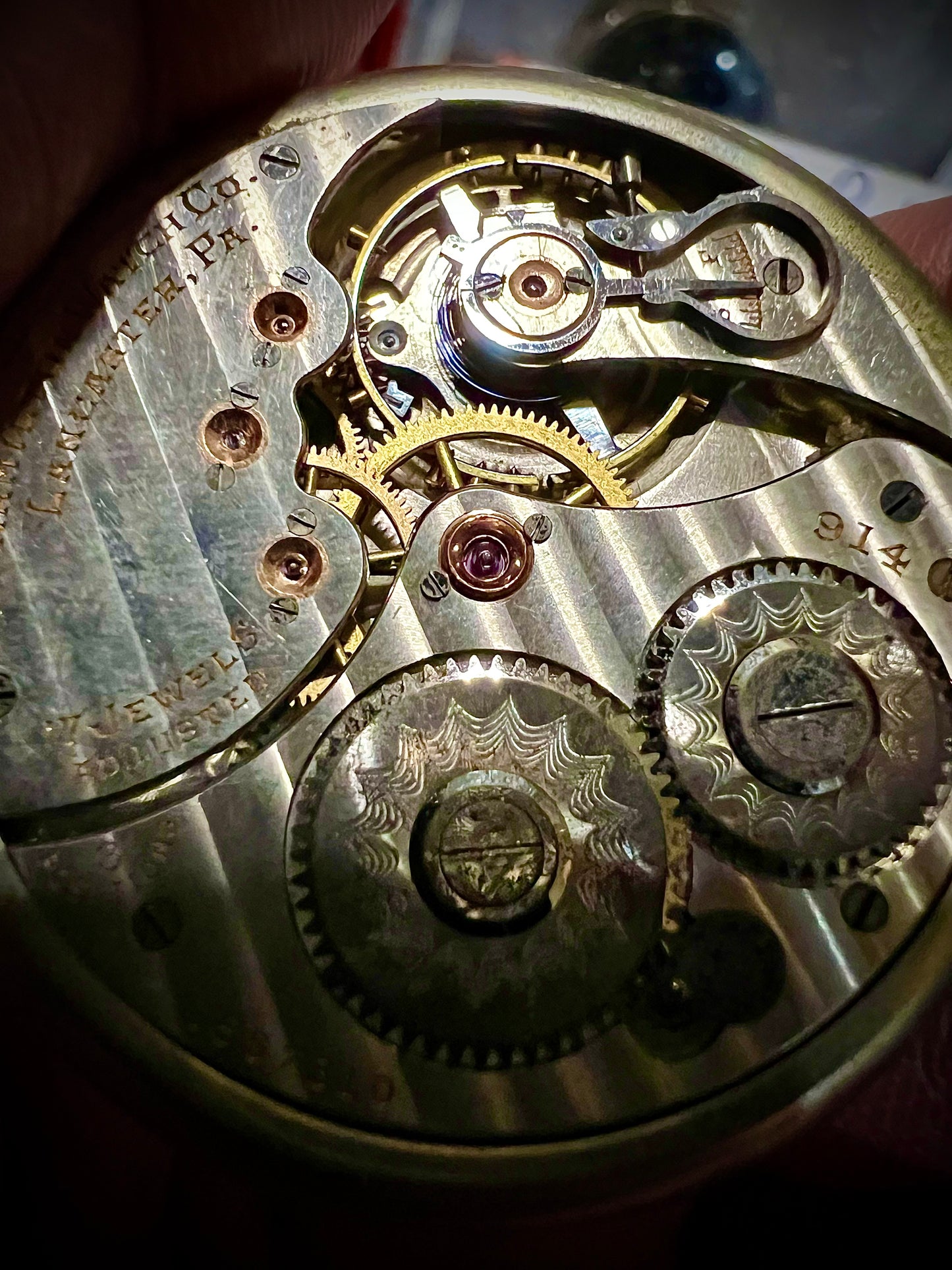 R#992-D Hamilton-B Pocket watch Movement for parts or not working