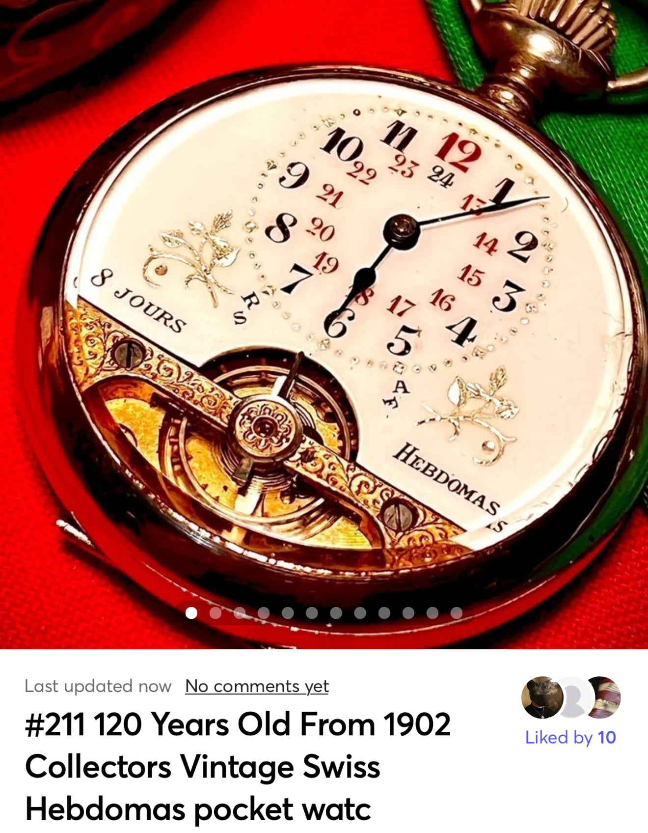 R#211 A- Collectors Vintage Swiss Hebdomas by OMEGA From 1902 Collectors Vintage Swiss Hebdomas 122 Years Old 1902 pocket watch
