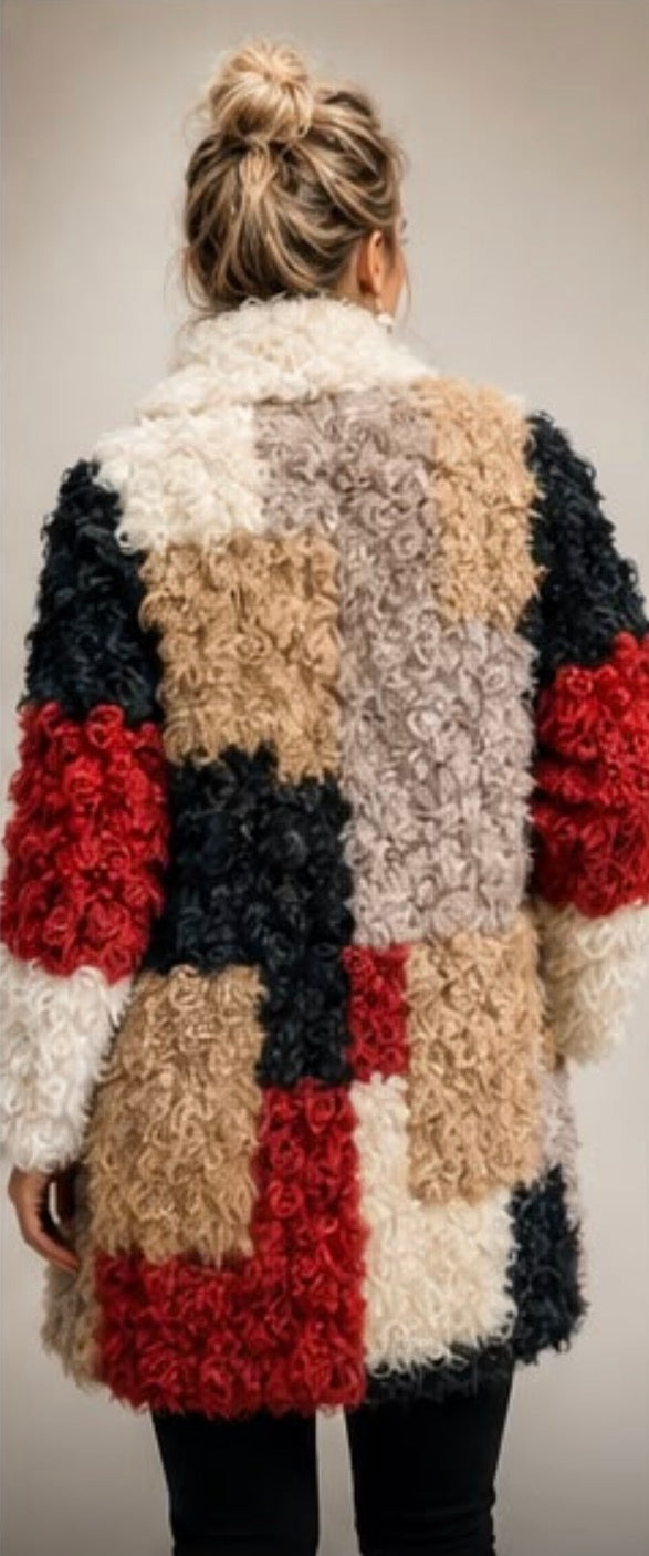 MARNI REVERSIBLE COLOR-BLOCK SHEARLING COAT — RARE FIND — MADE IN ITALY