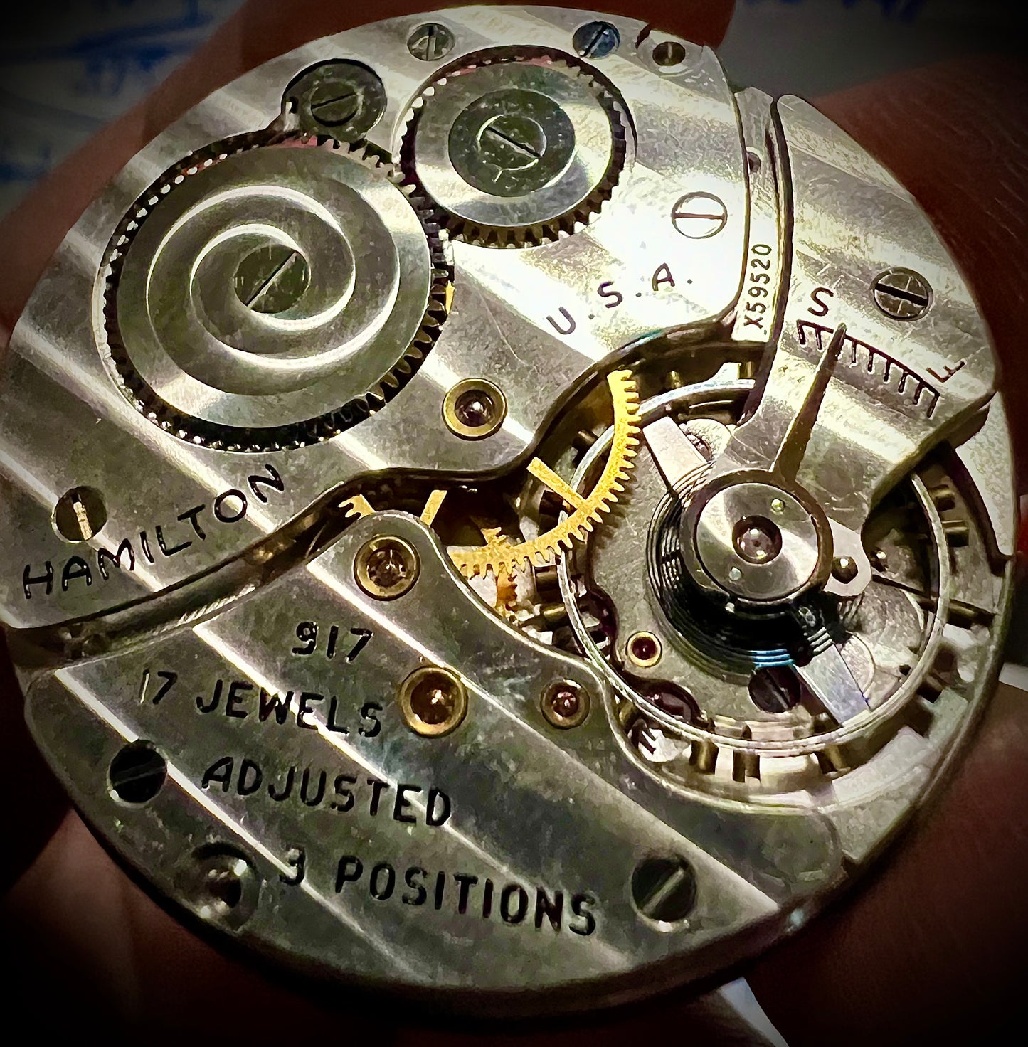 R#992-D Hamilton-A Pocket watch Movement for parts or not working