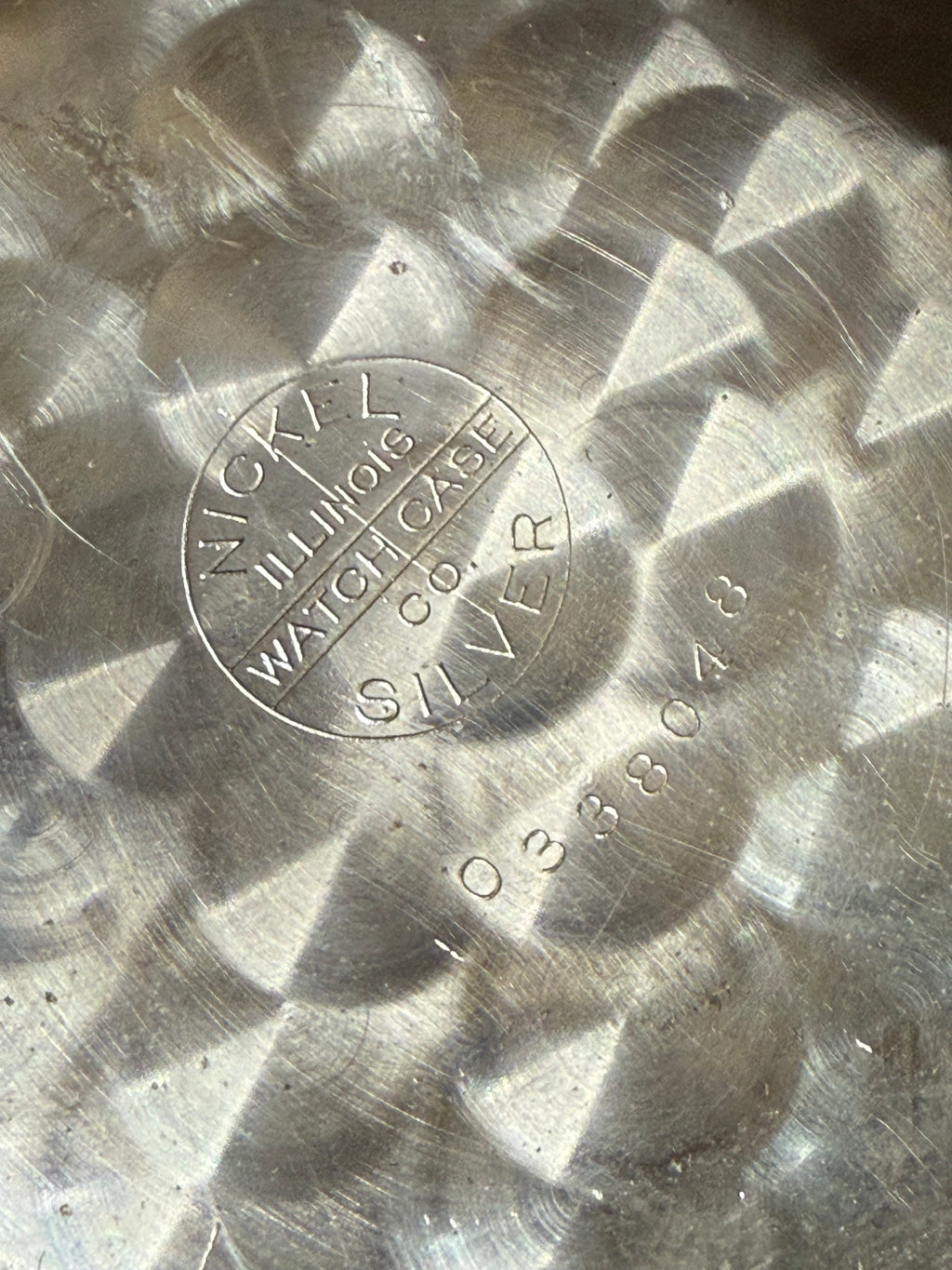 R#1417 Antique 1908 Hamilton pocket watch, adjusted movement rail road accuracy grade 974 serial number 660062 Nickel Silver Lancaster Pensilvania case no 0338048