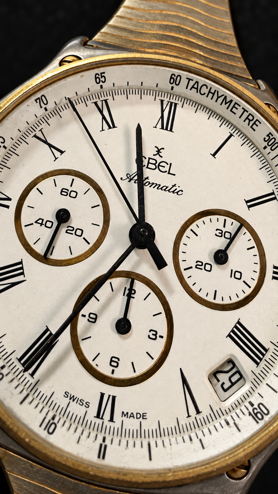 Ebel Primo Zenith 400 Steel Gold 2000s 18K Gold / Steel inv #730