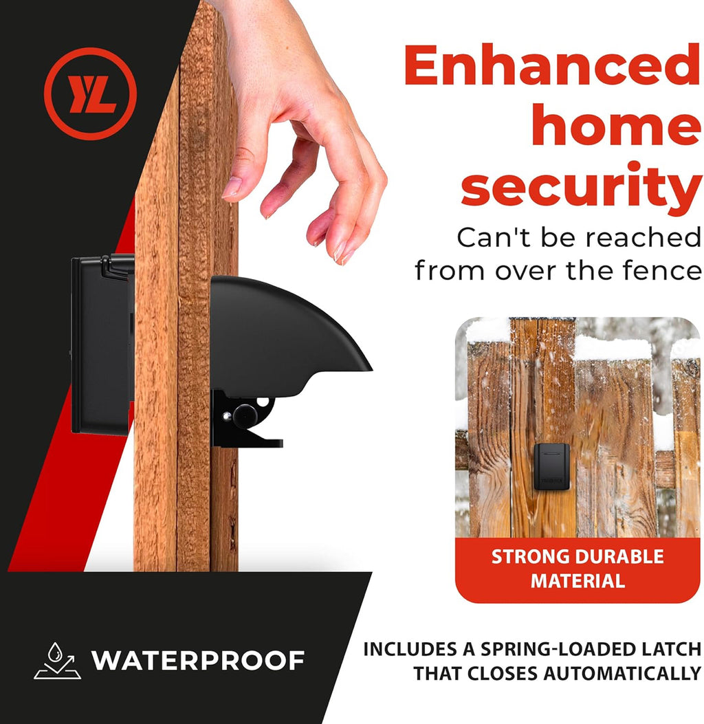 Gate Lock – Secure Keyless Fence Lock and Latch with 2-Way Access – Strong Durable System for Theft Prevention and Home Security, Easy Installation on Wood or Vinyl GatesFences (Regular – 1-Pack)