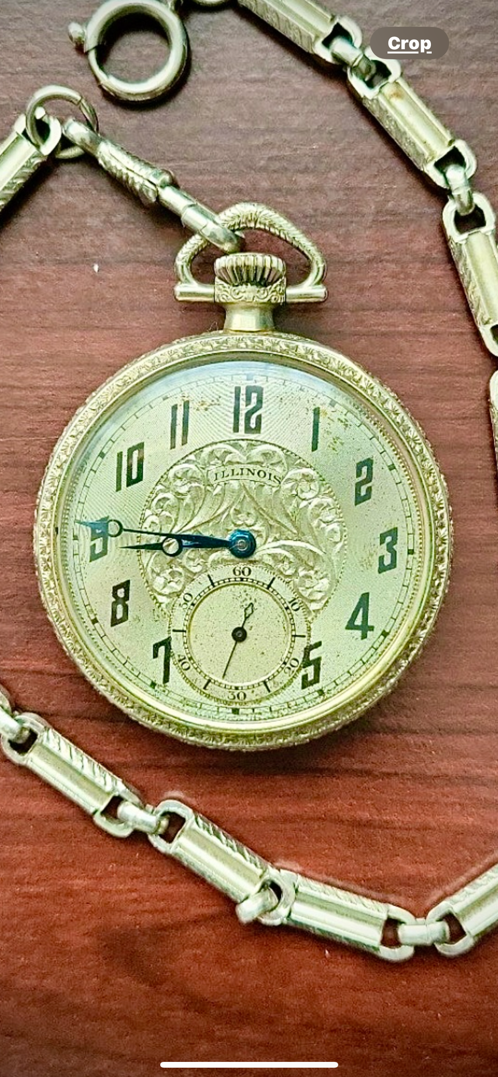 #795 1920's Illinois Pocket Watch with Chain