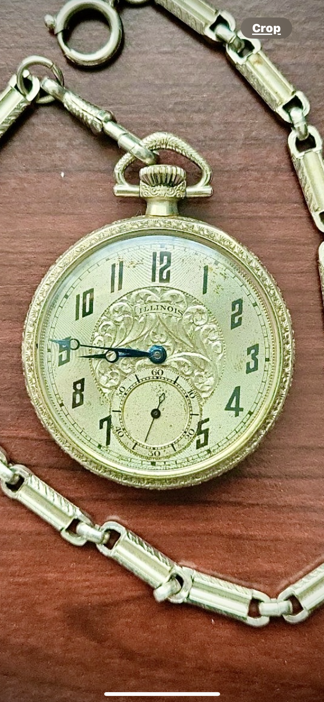 #795 1920's Illinois Pocket Watch with Chain