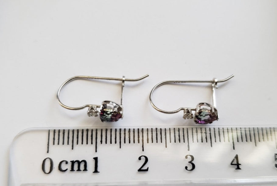 10k solid gold Mystic topaz leverback earrings