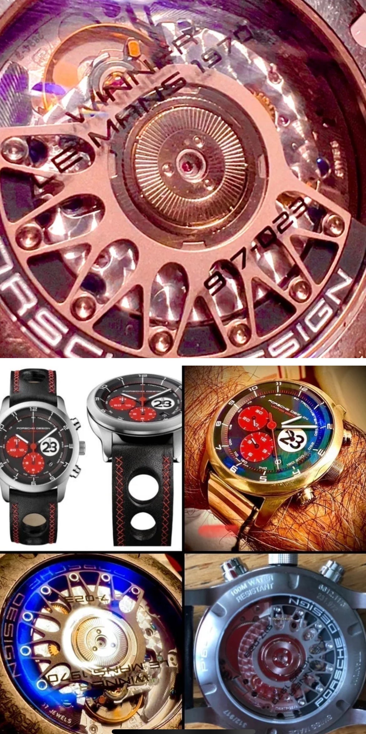 #616 Porsche Design P6612 Dashboard Chronograph Limited Edition Titanium Swiss Automatic case 42mm Lugs 22mmHighly Collectable Titanium watch car 23 winner of 1970 Lemont