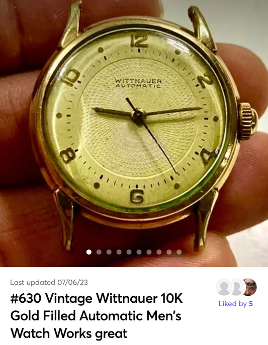 #630 Vintage Wittnauer 10K Gold Filled Automatic Men's Watch Works great