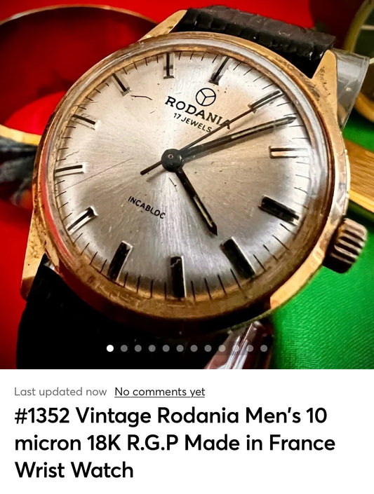 #1352 Vintage Rodania Men's 10 micron 18K R.G.P Made in France  wrist Watch manual winding