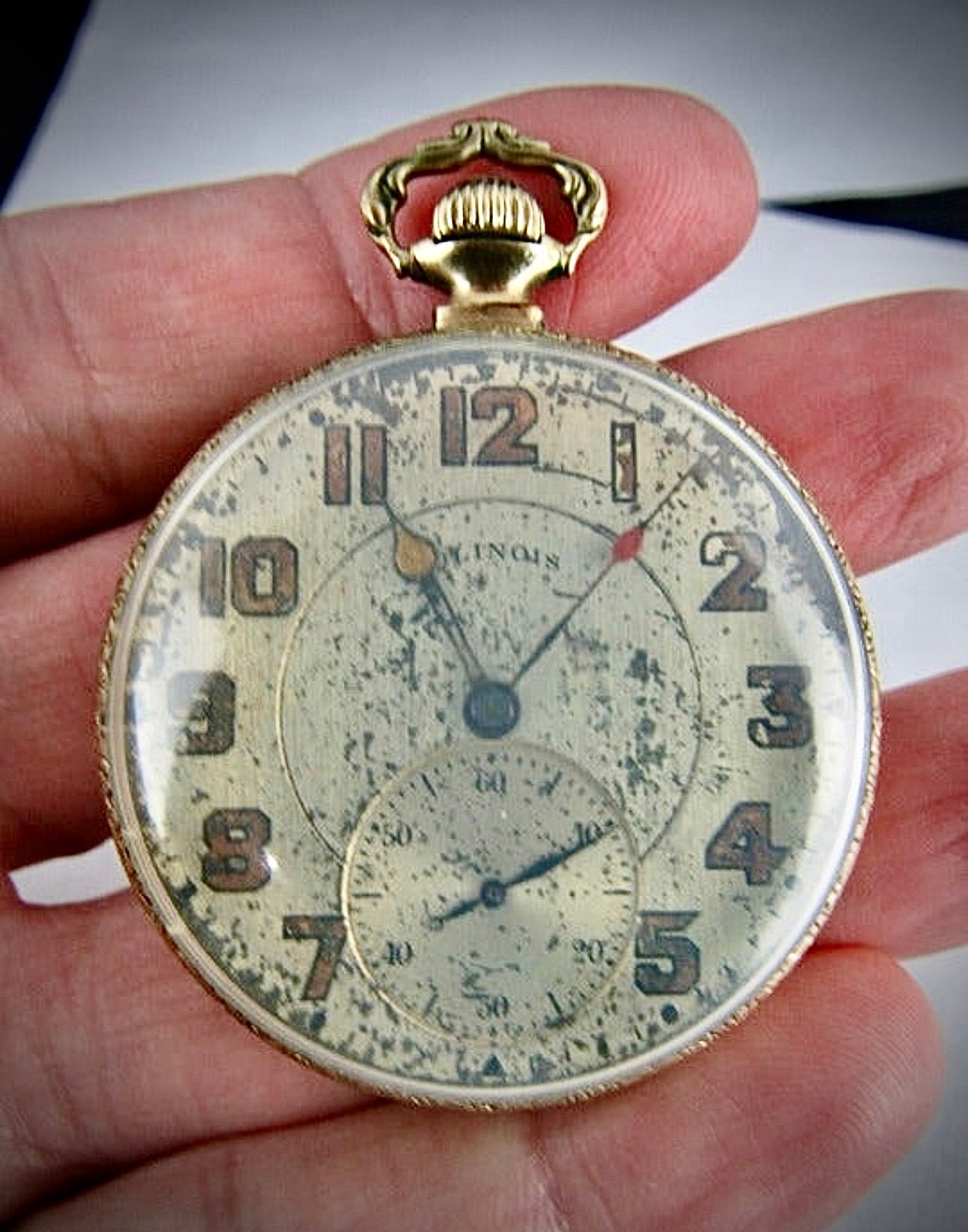 #983 14k GOLD filled 17J POCKET WATCH Illinois 12s "THE AUTOCRAT" Wadsworth WORKS