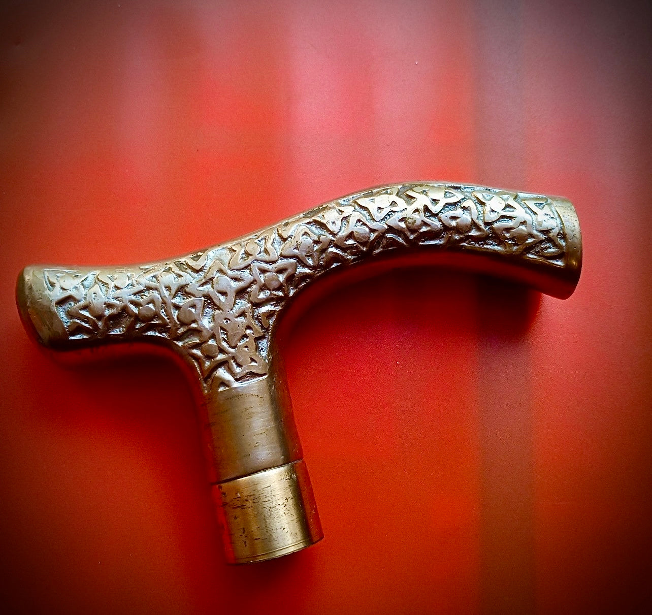 Vintage Brass Floral Ornated Walking cane handle