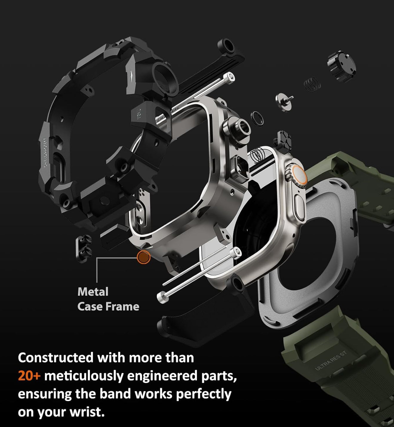 #003 Apple Watch Ultra [GPS + Cellular 49mm] Titanium Case with Midnight Ocean Band, plus tactical rugged case One Size 1K+ bought in past month