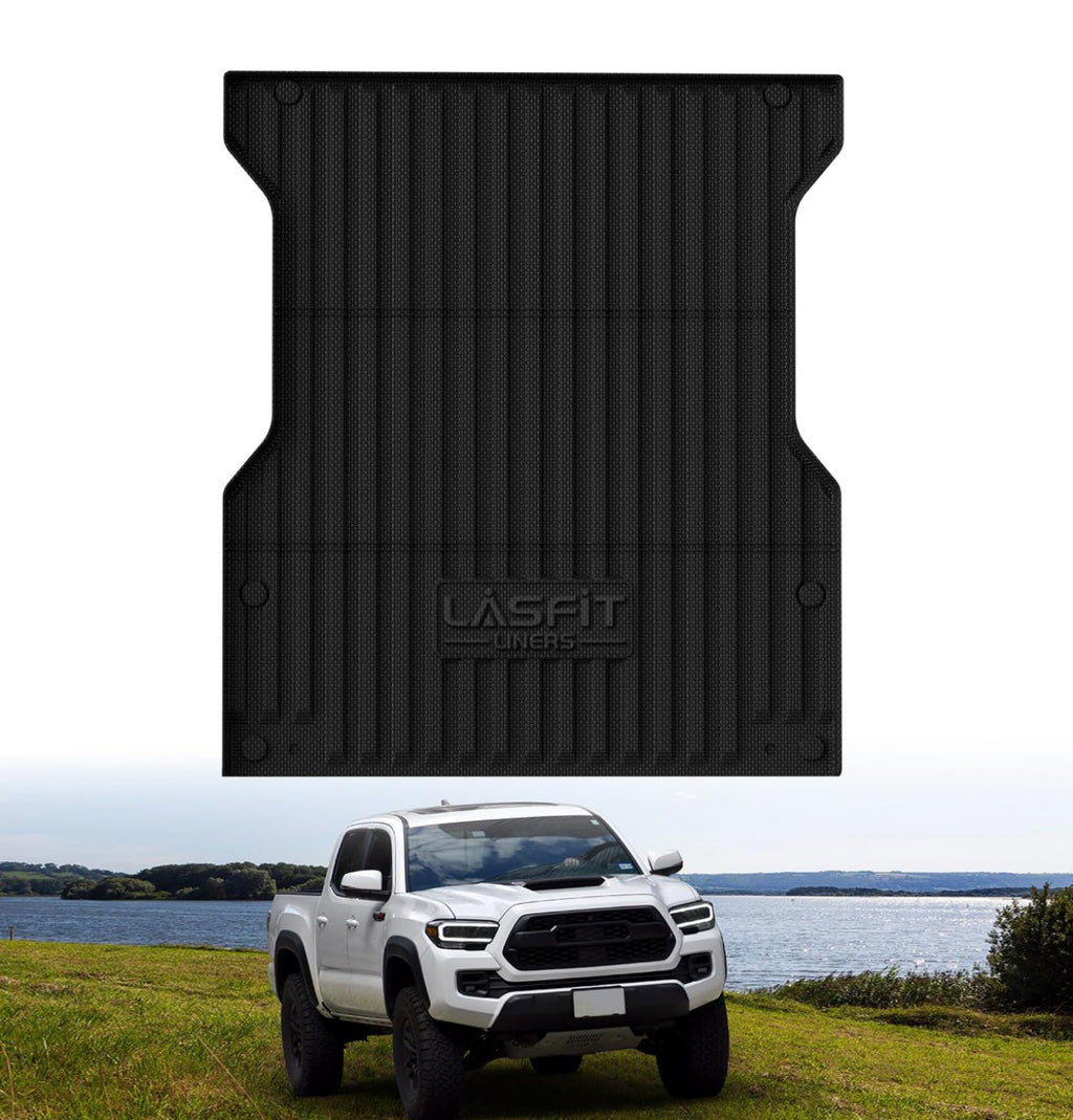 LASFIT Bed Mat for Toyota Tacoma 2024 2025 Truck Bed (6ft,6'Bed), All Weather 6 ft Car Bed Liner for Toyota Tacoma Accessories, TPE Heavy Duty Trunk Mat&Cargo Liner, Black