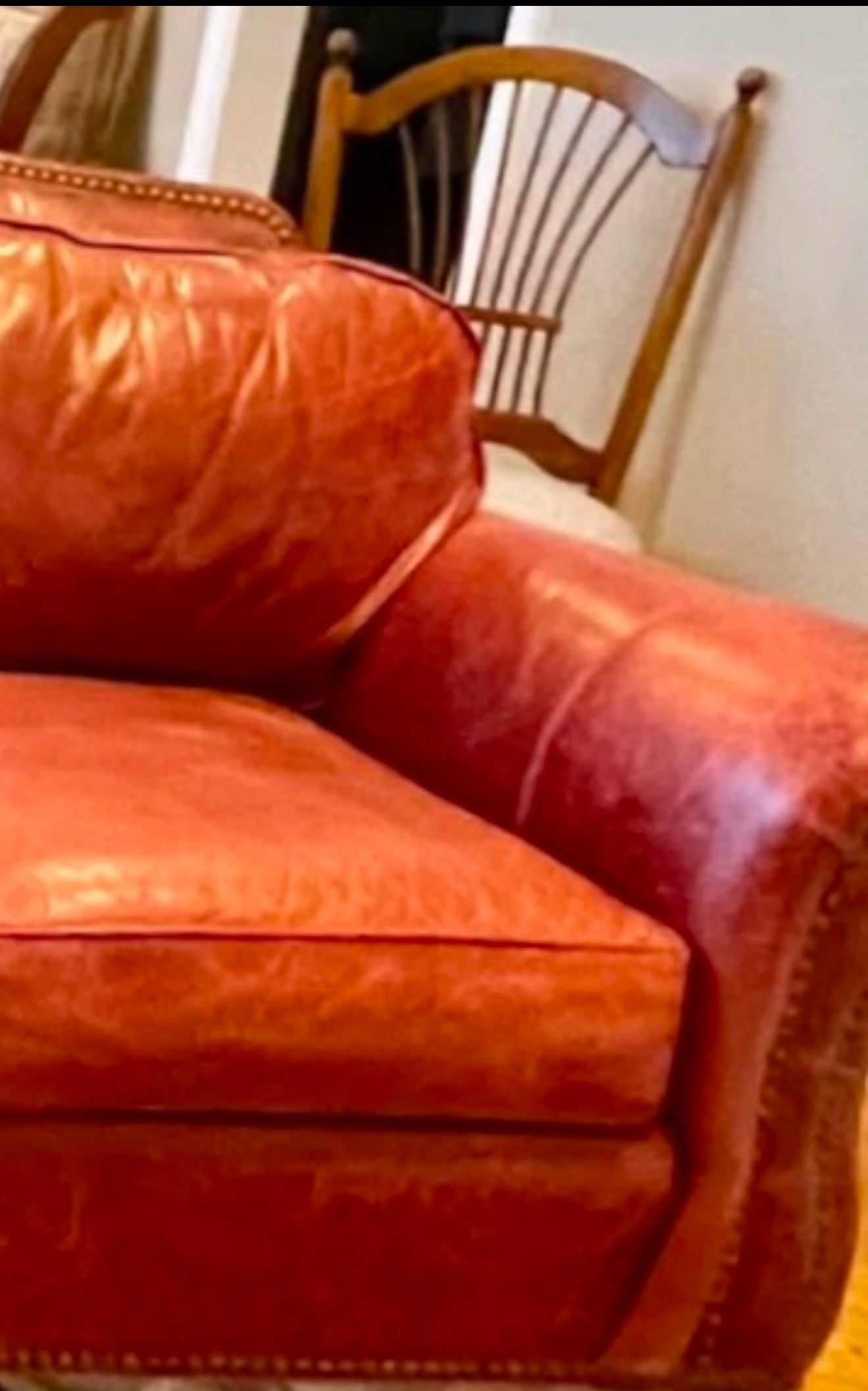 Ethan Allen Soft Leather Beautiful Tan Color couch Sofa New Local pick up only in 95363