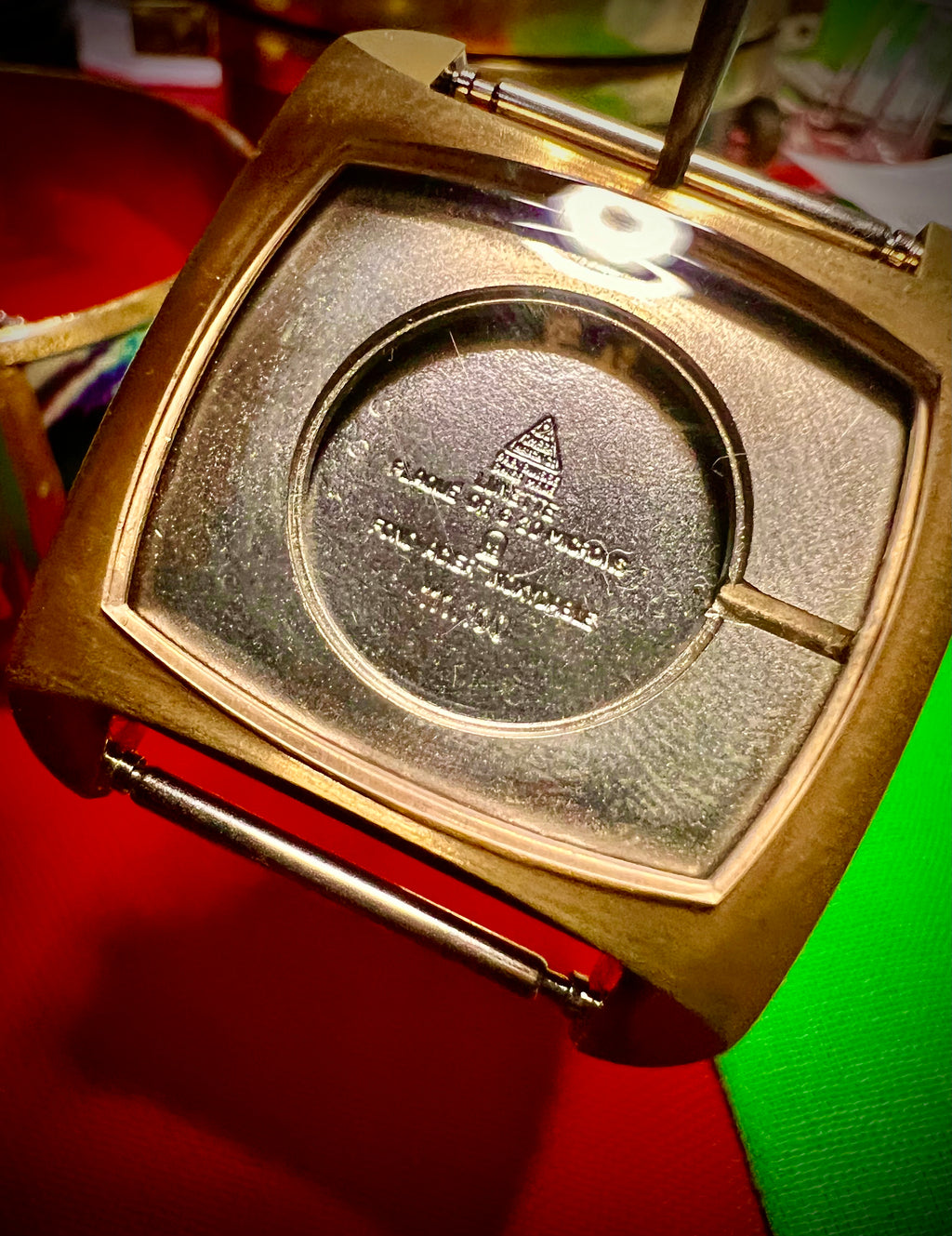 #1207 P Omega Genève TV Case Omega de Ville gold plated 111.100 Swiss N.O.S. watch case ONLY