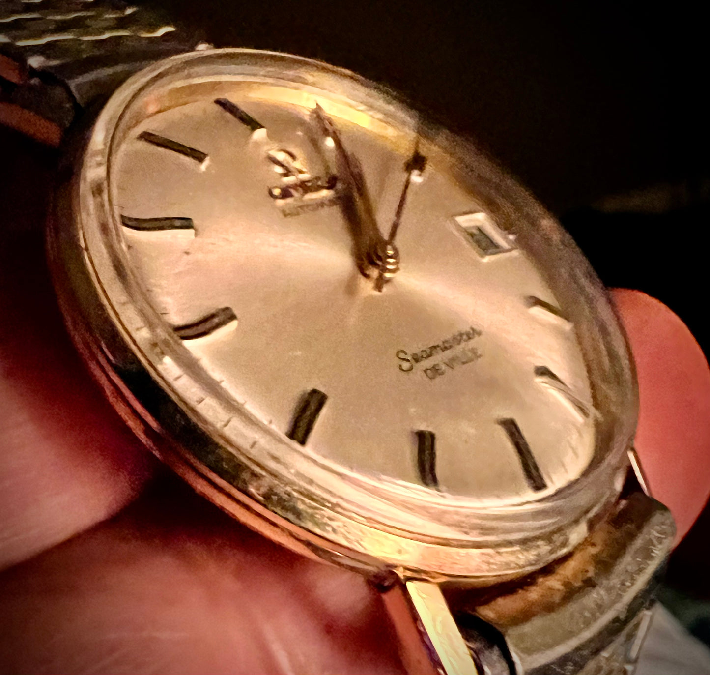 #1054 VINTAGE OMEGA Seamaster DEVILLE 14k gold filled Automatic Swiss Made