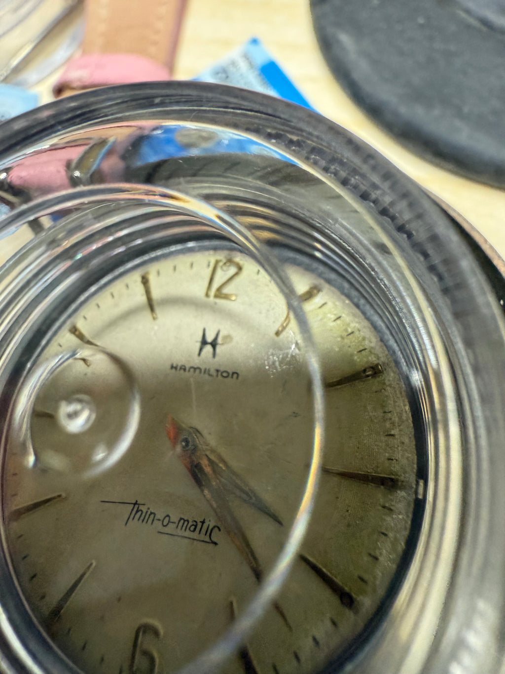 M# 1417 hamilton Thinomatic movemnet only with dial and hands working