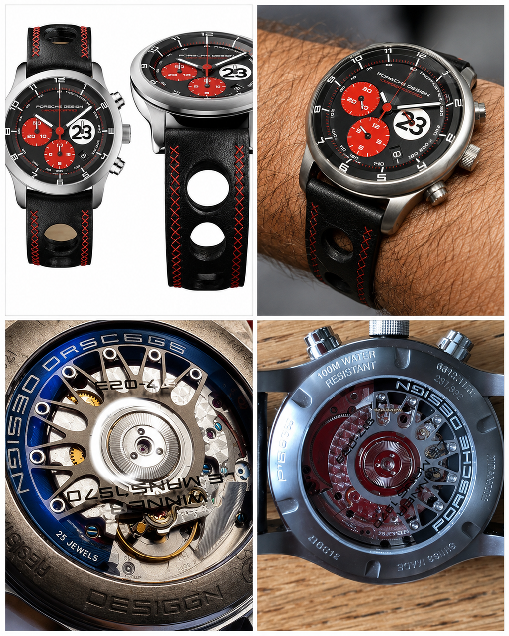 #616 Porsche Design P6612 Dashboard Chronograph Limited Edition Titanium Swiss Automatic case 42mm Lugs 22mmHighly Collectable Titanium watch car 23 winner of 1970 Lemont