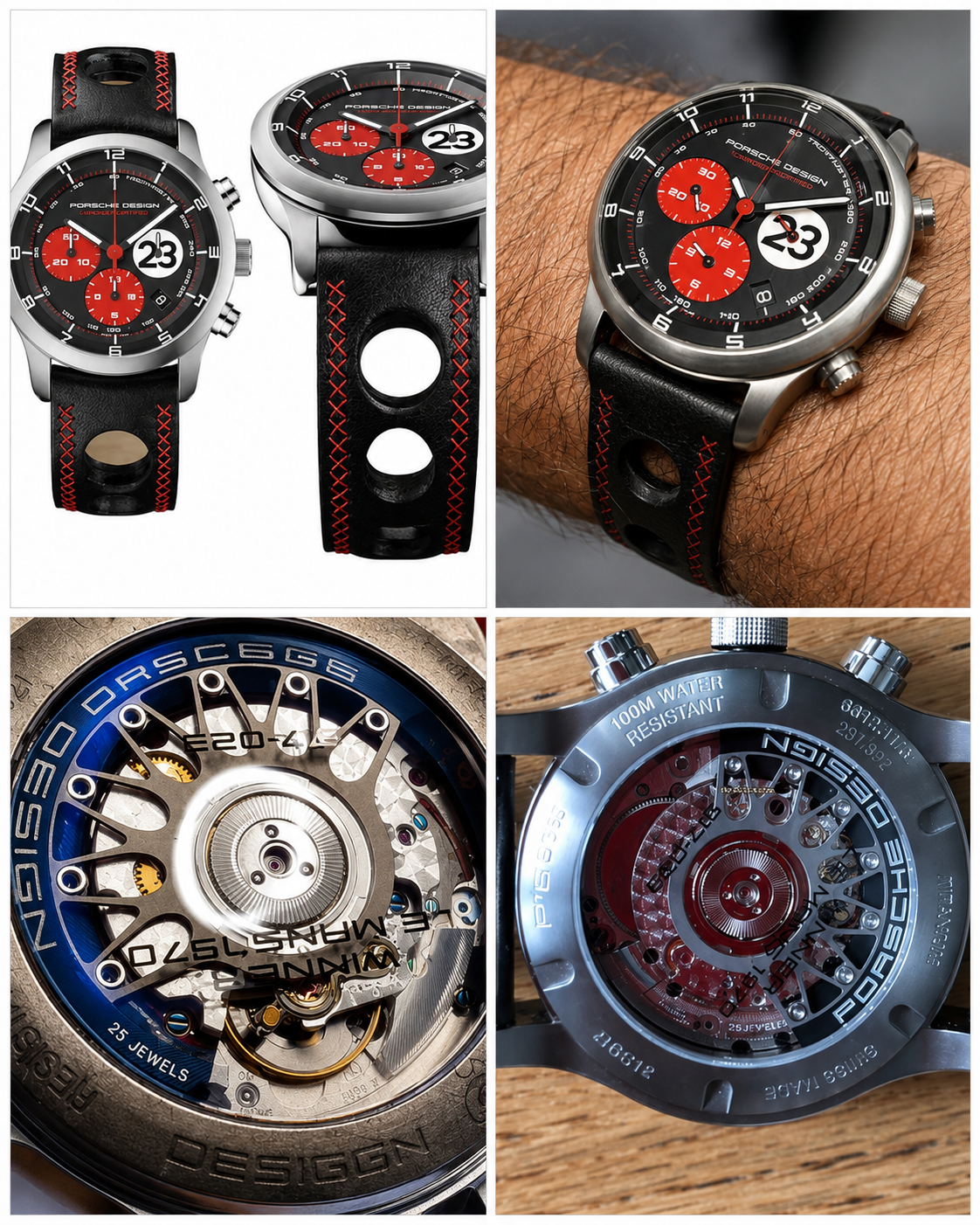 #616 Porsche Design P6612 Dashboard Chronograph Limited Edition Titanium Swiss Automatic case 42mm Lugs 22mmHighly Collectable Titanium watch car 23 winner of 1970 Lemont
