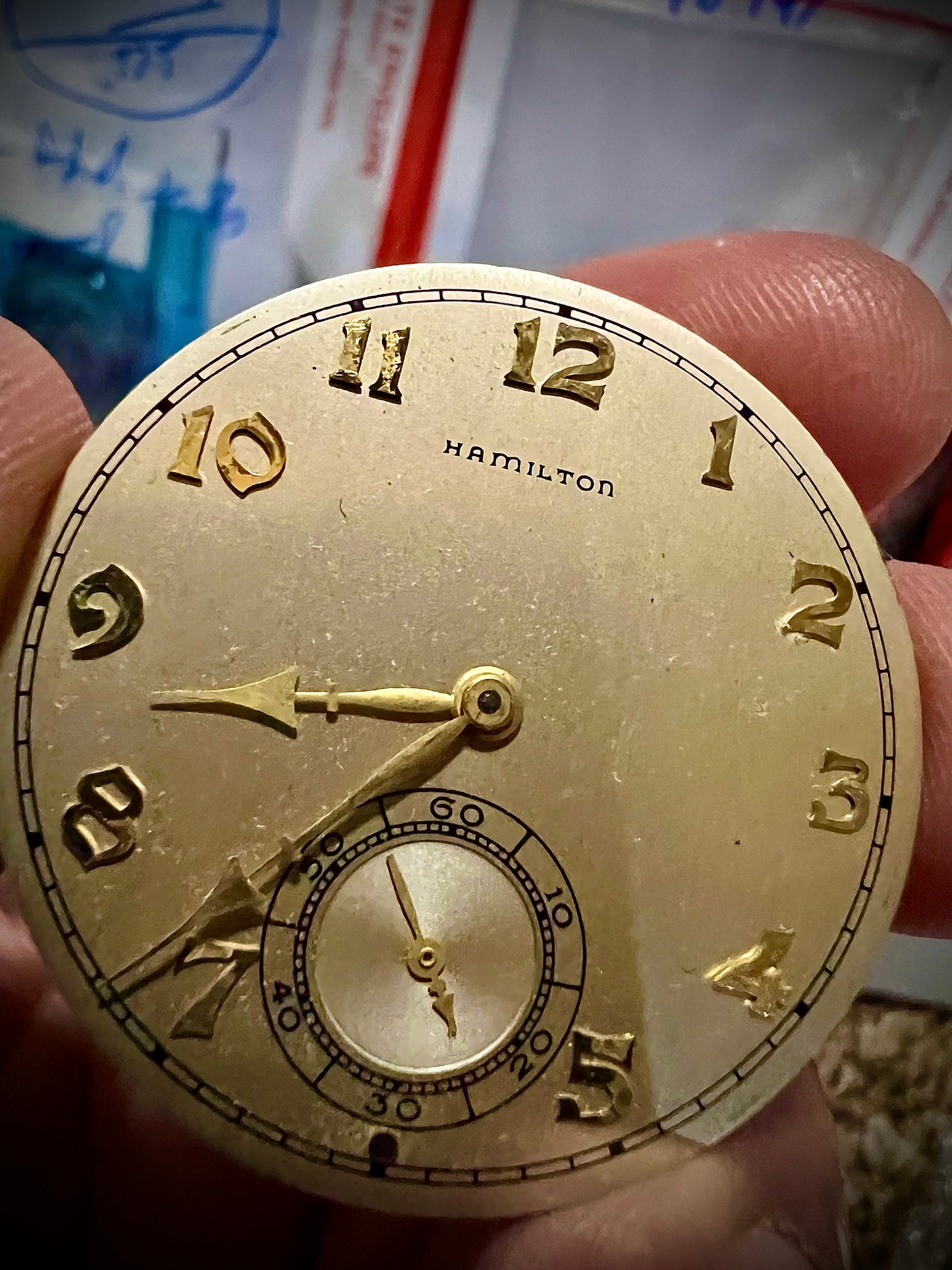 R#992-D Hamilton-A Pocket watch Movement for parts or not working