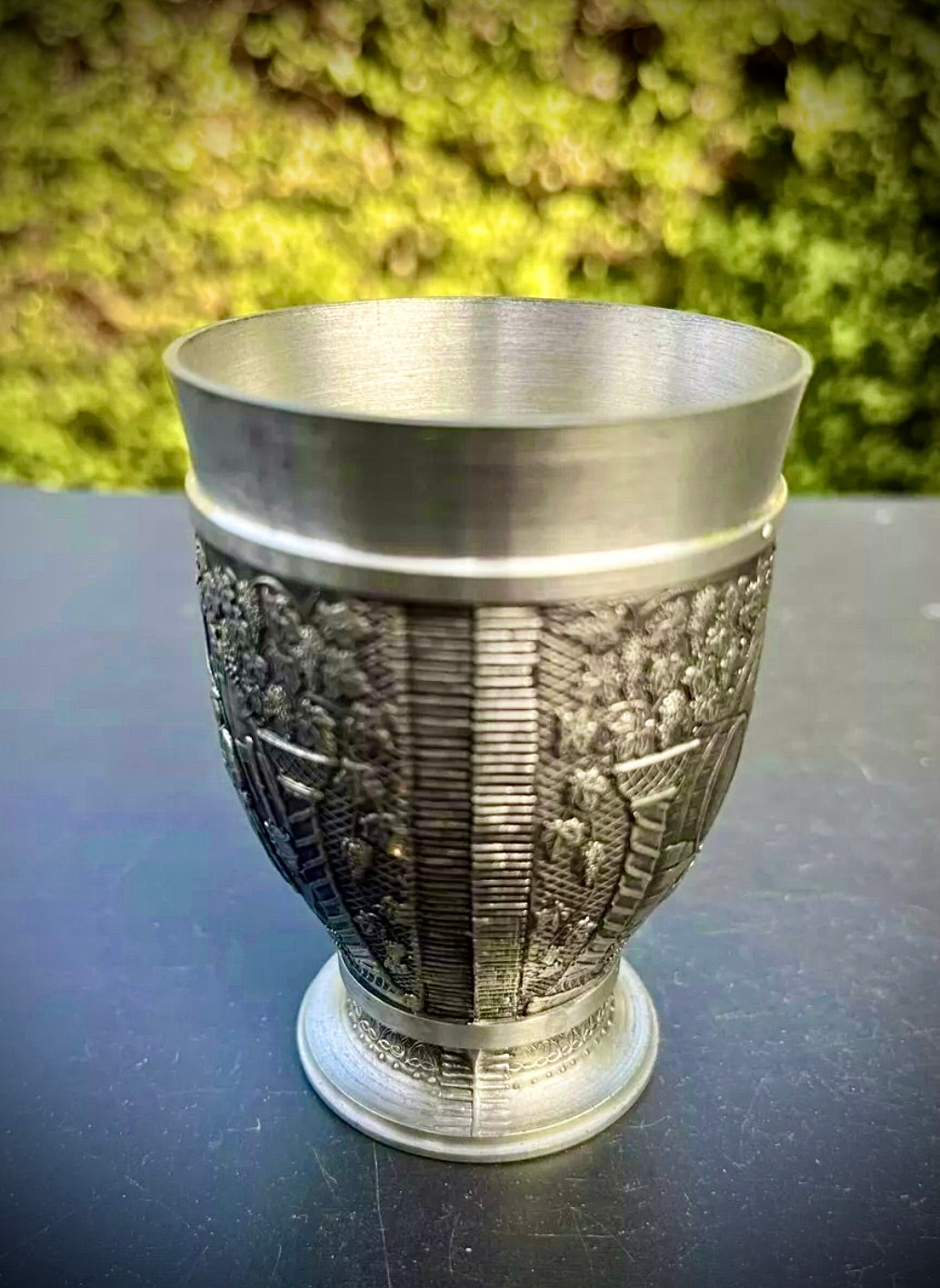 Vintage Ornate Goblet Metal Zinc Cup