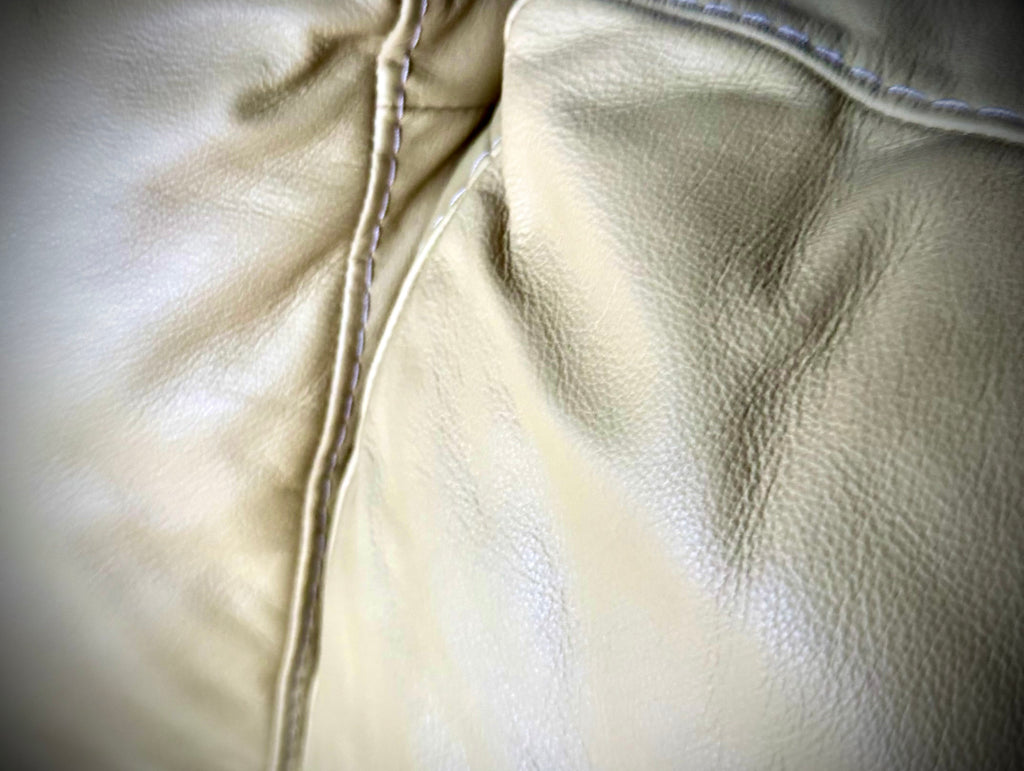 Sofa leather two 3 quater seater  Italian Leather Beige color couch