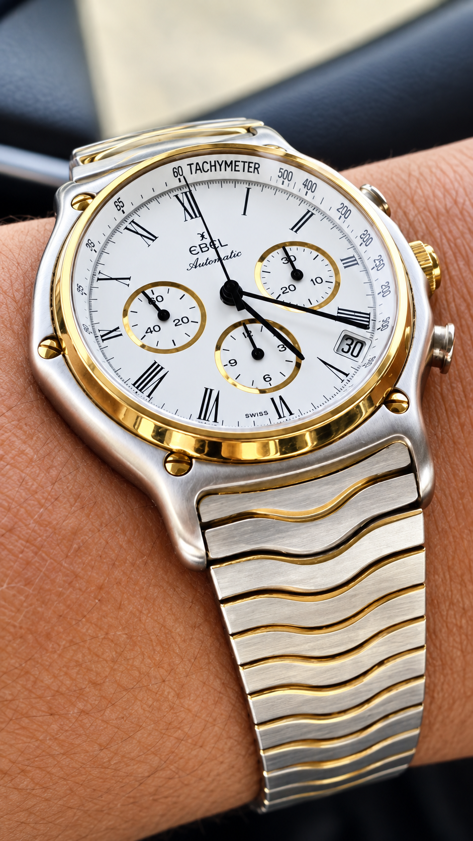 Ebel Primo Zenith 400 Steel Gold 2000s 18K Gold / Steel inv #730