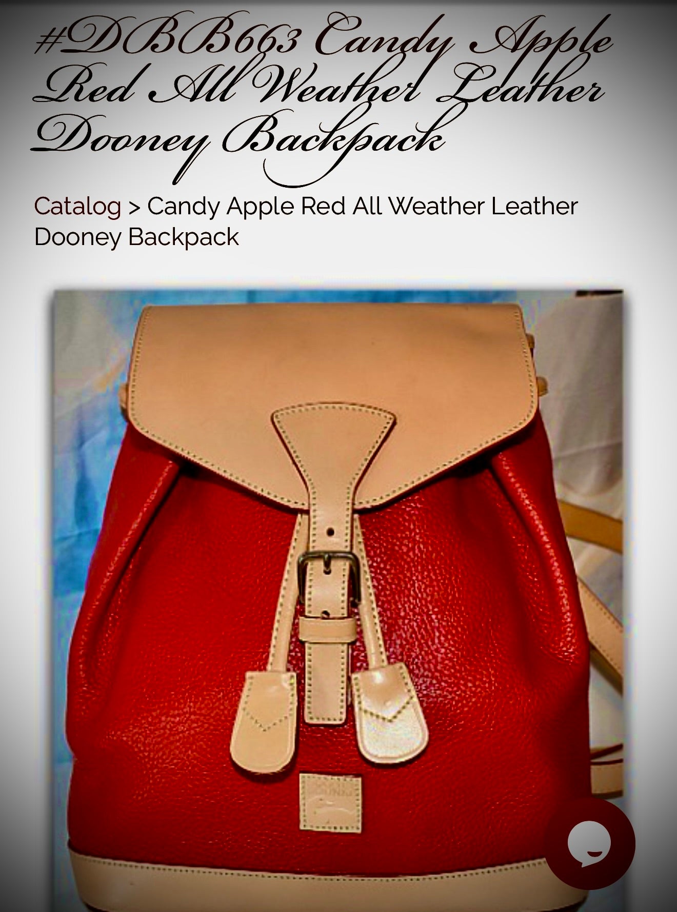 Candy Apple Red All Weather Leather Dooney Backpack Red and Beige beautiful Two tone Made in USA