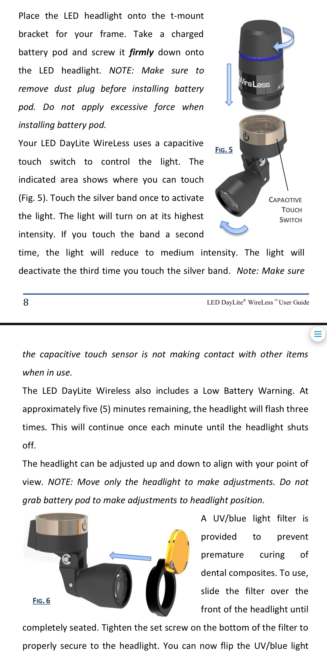 #001 Designs for Vision Dental Loupes HDi Wireless Touch-less headlight 7YR Warranty