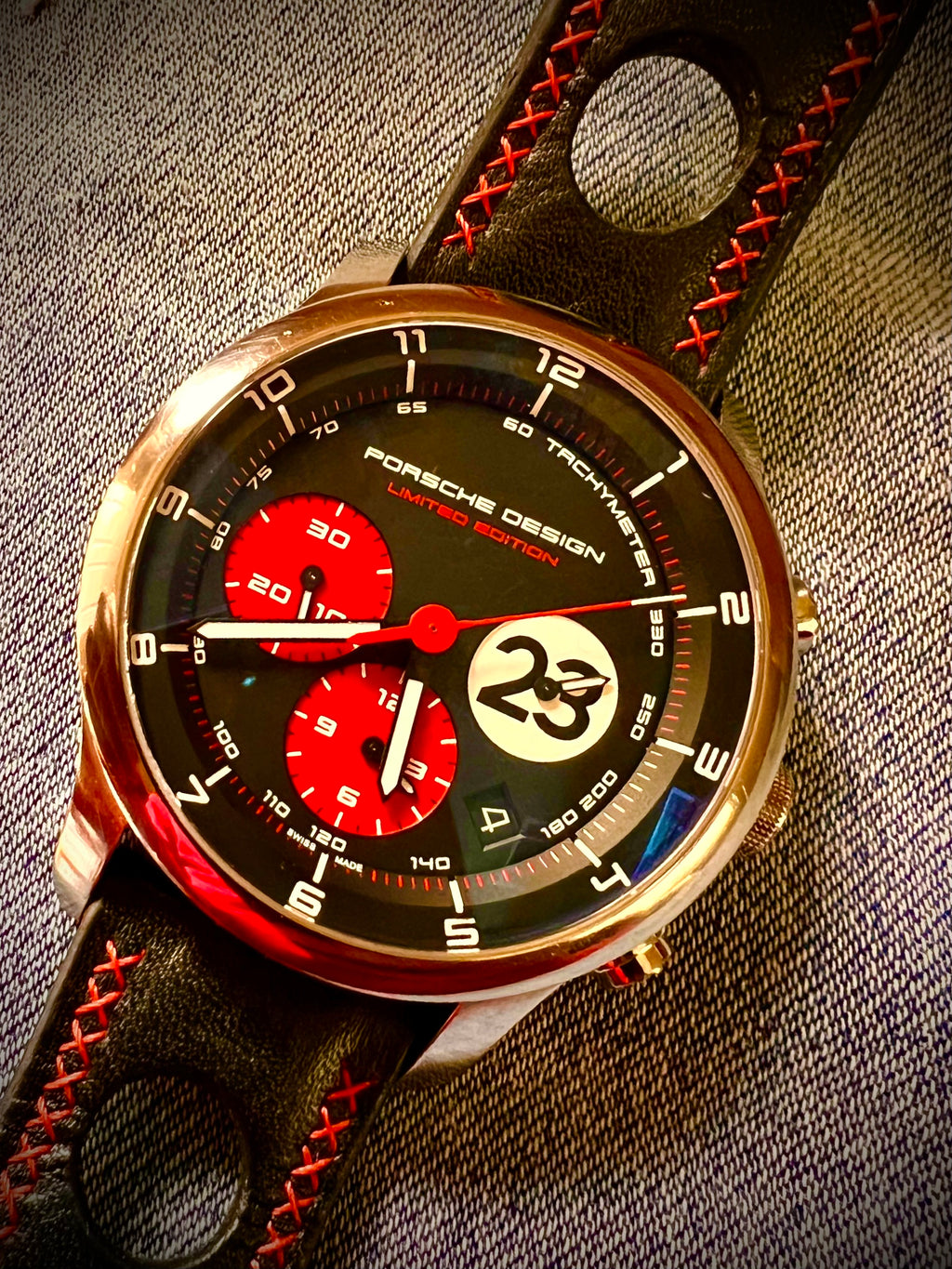 #616 Porsche Design P6612 Dashboard Chronograph Limited Edition Titanium Swiss Automatic case 42mm Lugs 22mmHighly Collectable Titanium watch car 23 winner of 1970 Lemont