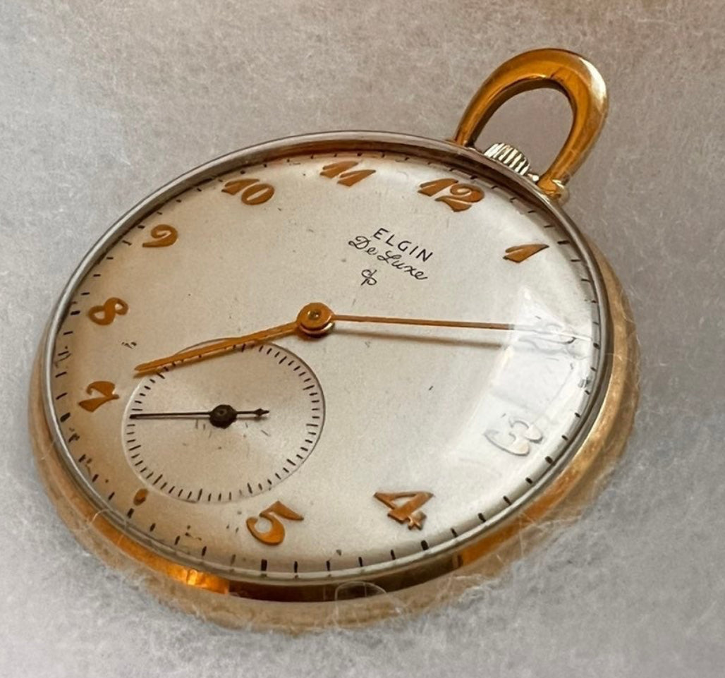 #359 / #97 Collectors Vintage 1949 Elgin Deluxe Model 5 Grade 542 17 Jewls Pocket Watch