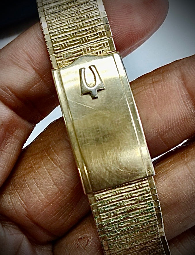 #1285 band Bulova Accutron Gold Filled Bracelet 18 mm