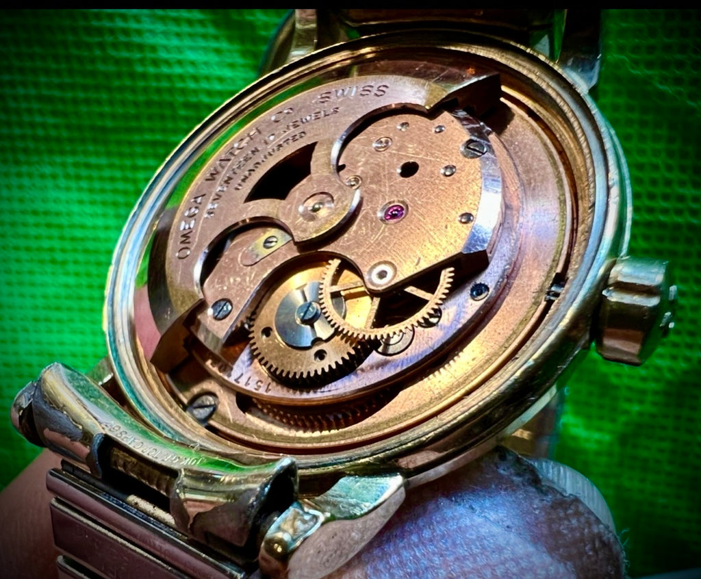 #1004 1950s Omega 10K Gold Filled Automatic cal 500 GX-6267 Movement #15171036