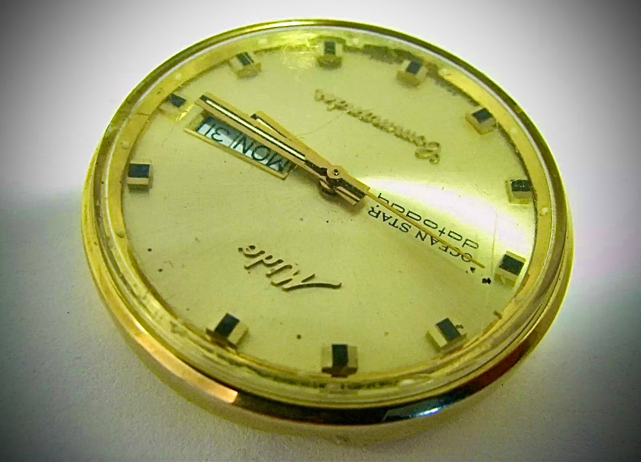 R#1250 Vintage Mido Ocean Star Datodate Commander Aquadura 636-8429 25j Auto Gold Filled