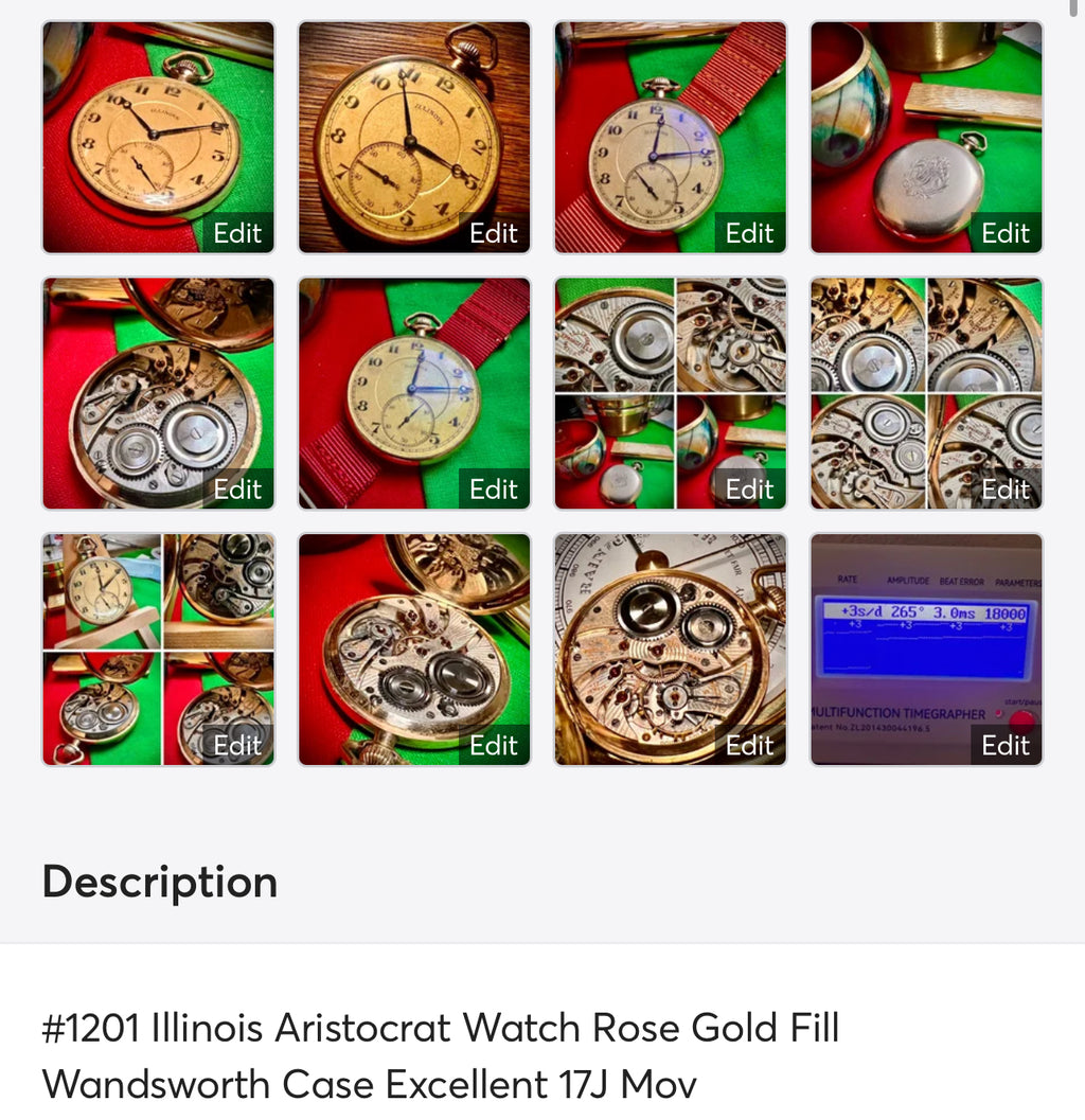 #1201 Illinois Aristocrat Watch Rose Gold Filled Wandsworth Case Excellent 17J Movement wedding gift watch