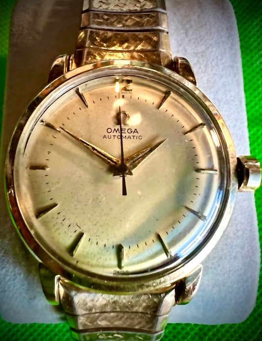 #1004 1950s Omega 10K Gold Filled Automatic cal 500 GX-6267 Movement #15171036