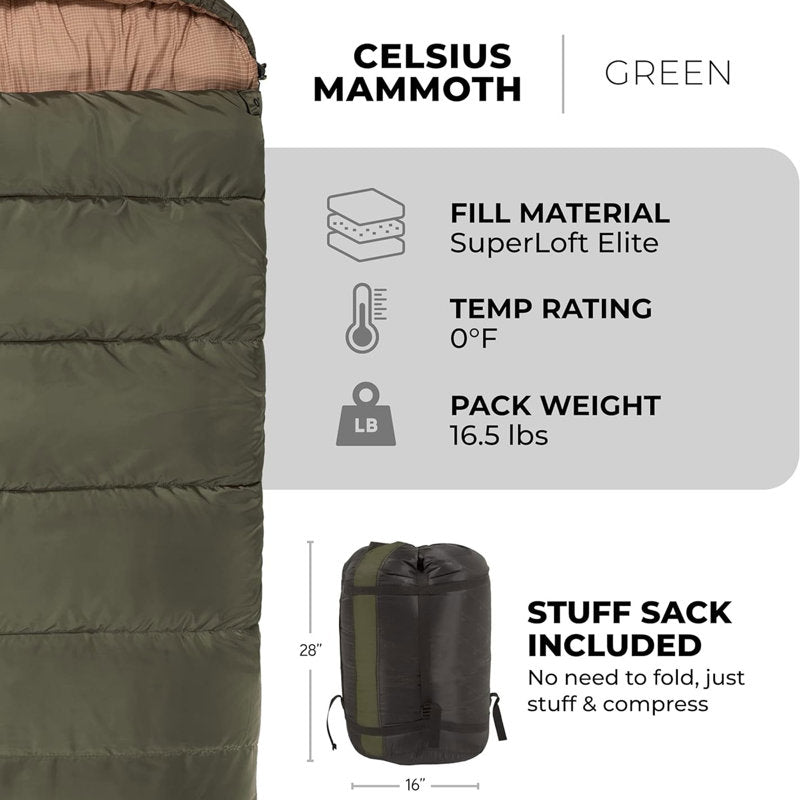 TETON Sports Mammoth Warm Sleeping Bags for Camping & Base Camp