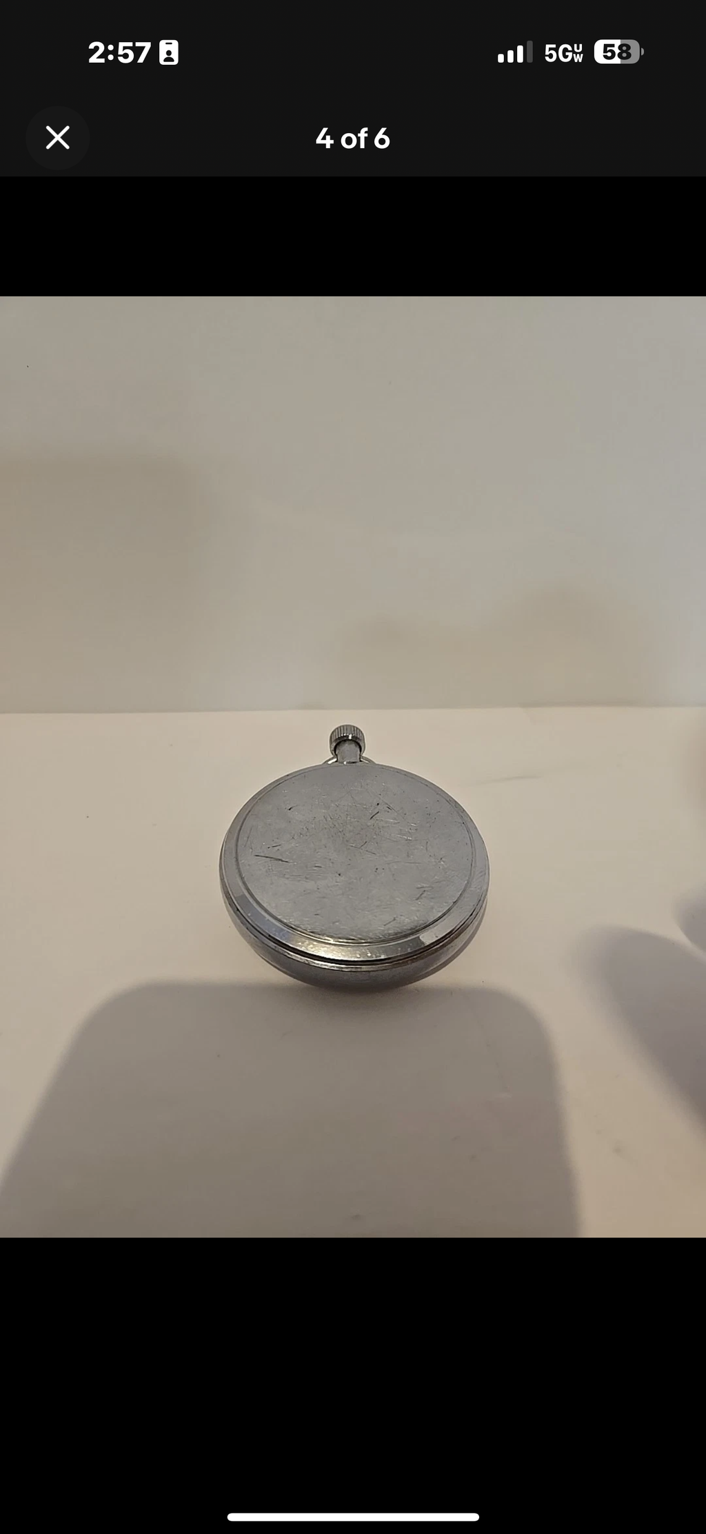 R#1423 Stop Watch Vintage Junghans German 60 Min, Second, 1 10 Dial Scratch On Front Working a bit jamming