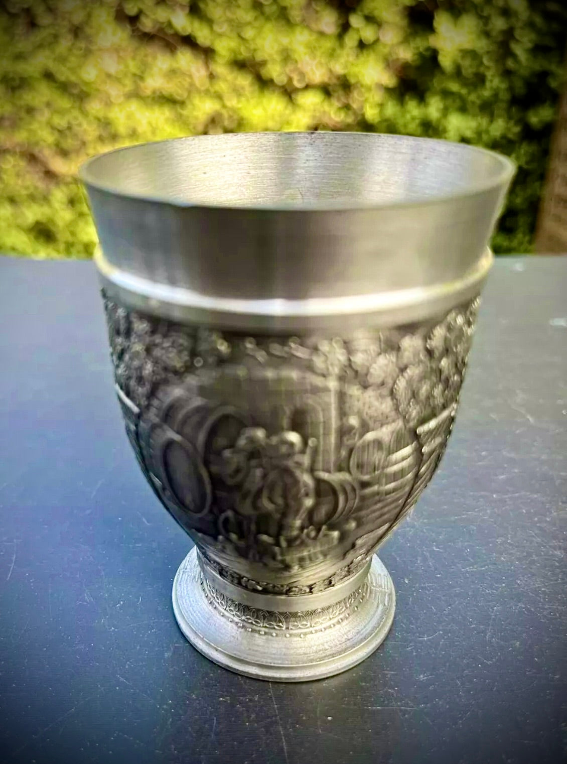 Vintage Ornate Goblet Metal Zinc Cup