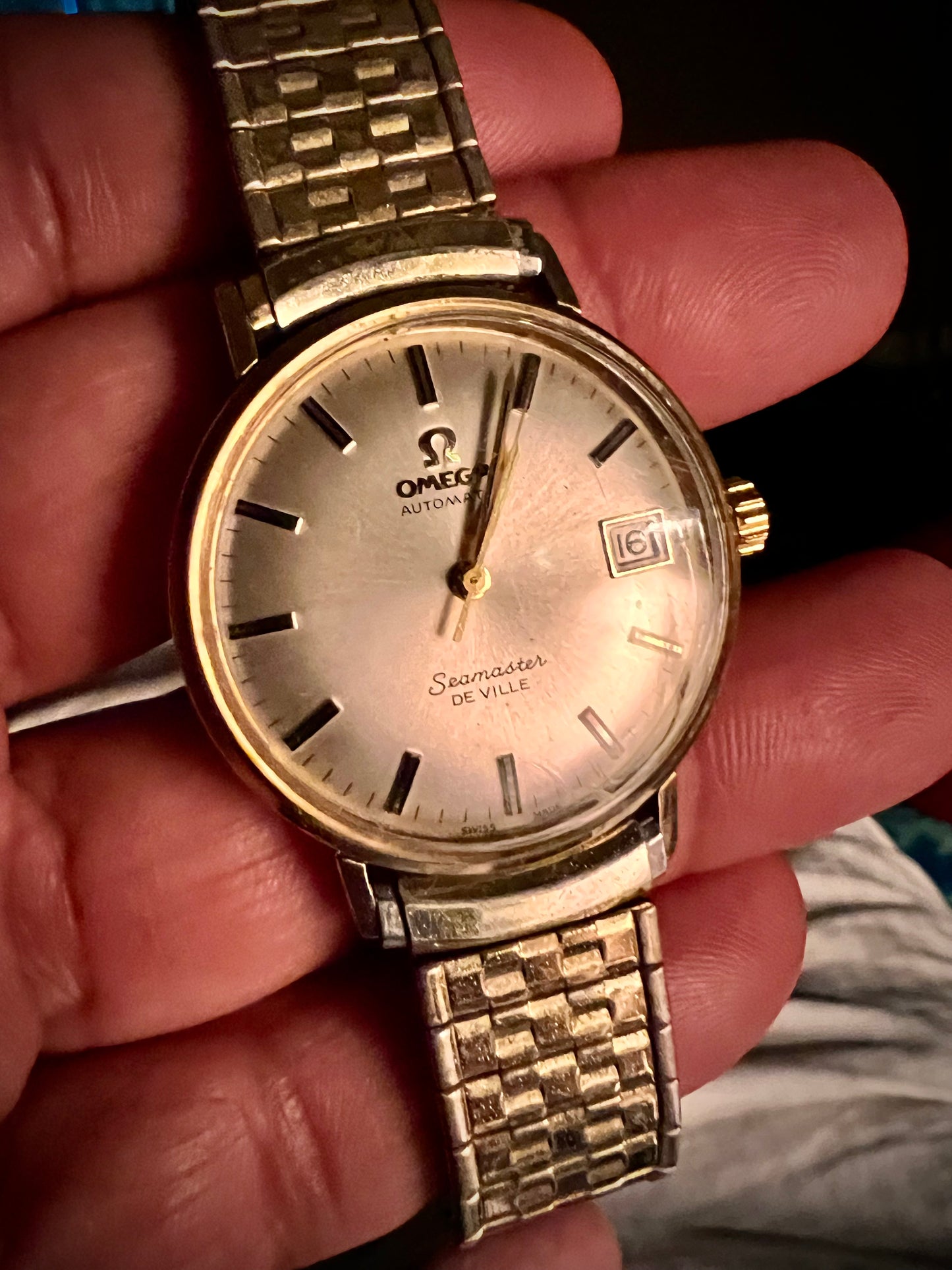 #1054 VINTAGE OMEGA Seamaster DEVILLE 14k gold filled Automatic Swiss Made