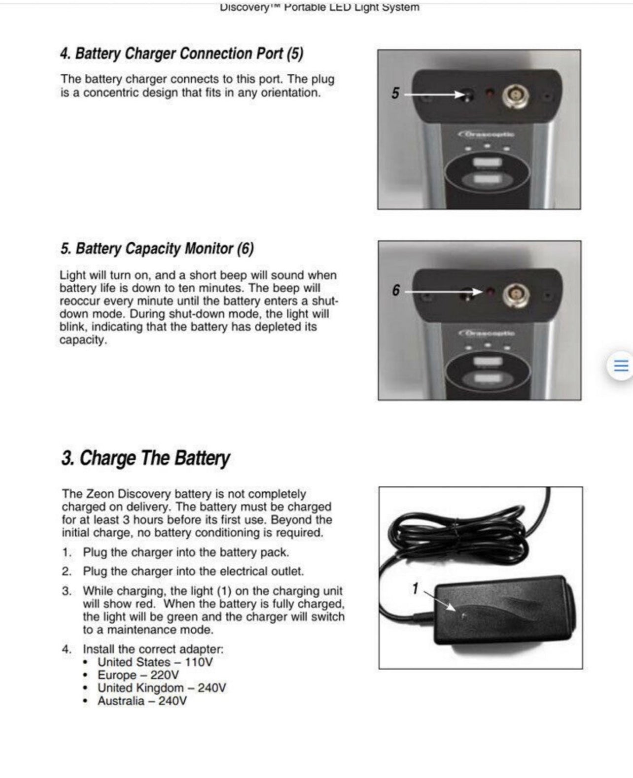 Orascoptic Discovery LED loupe light battery Module Exchange only