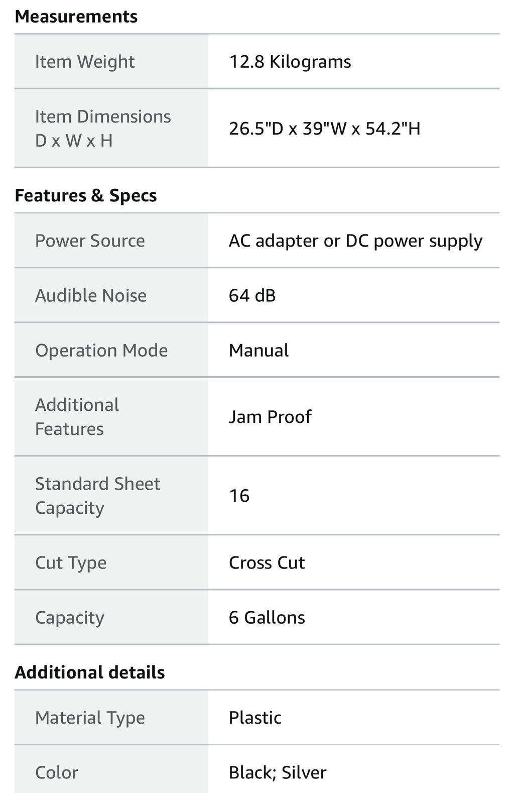 Fellowes ‎Powershred 79Ci 16-Sheet 100% Jam-Proof Heavy Duty Crosscut Paper Shredder Machine for Office and Home, Black Dark Silver