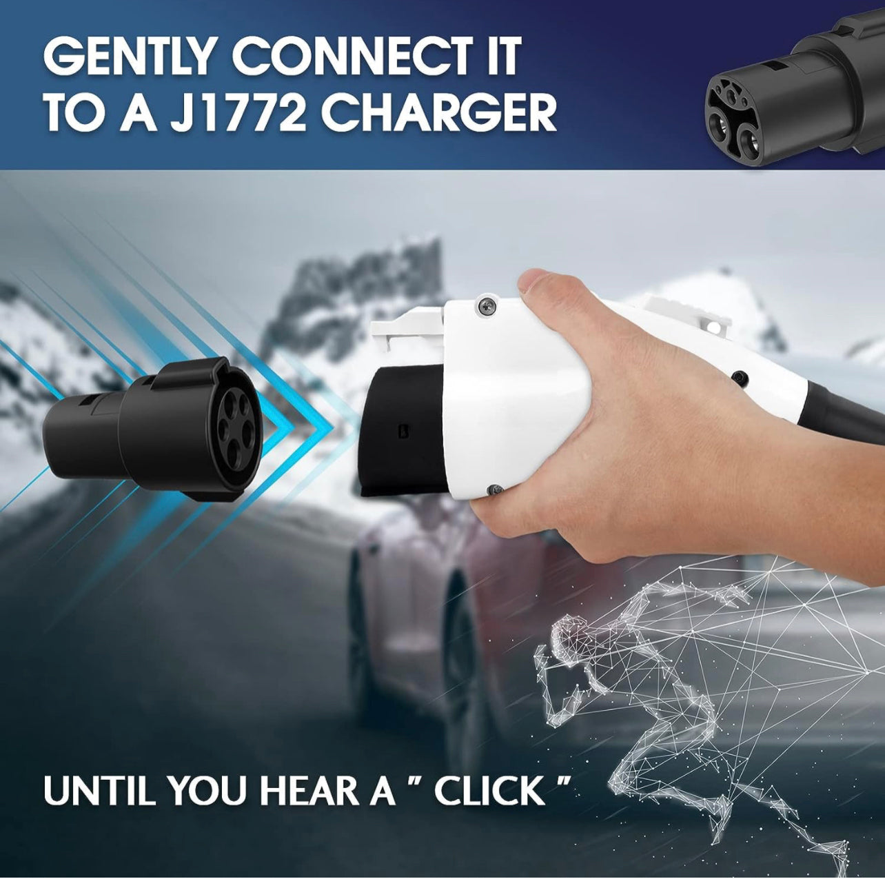 J1772 to Tesla Charging Adapte 80 Amp / 240 AC-Compatible with SAE J1772 Charger Only for Tesla Owners]